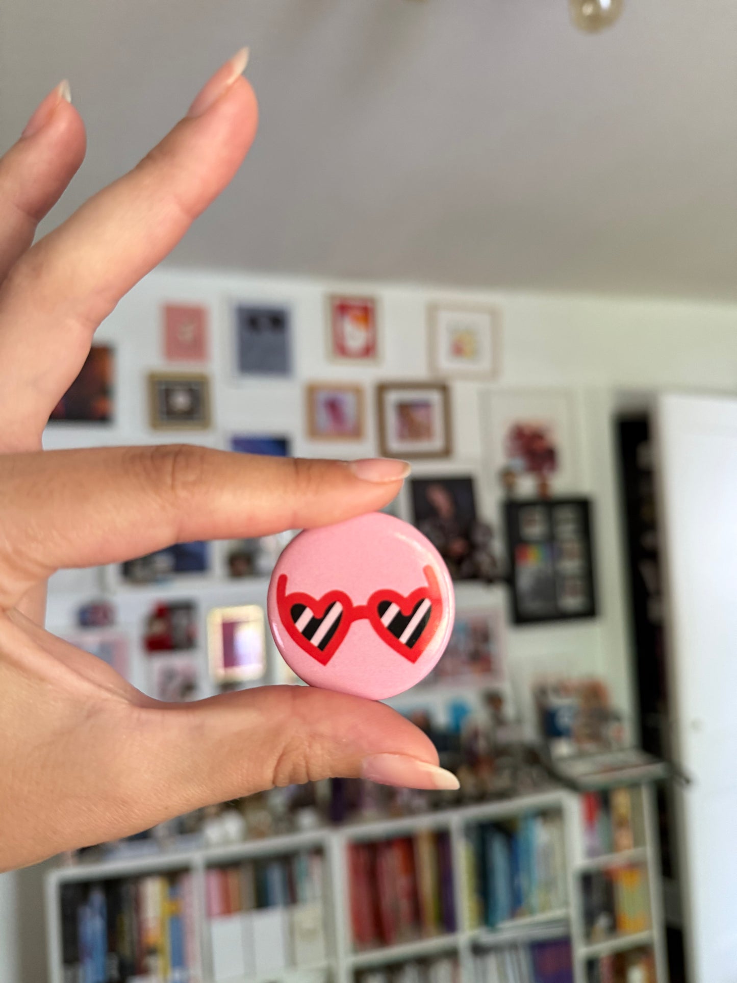 Heart Eyes 1.5" Button Pin