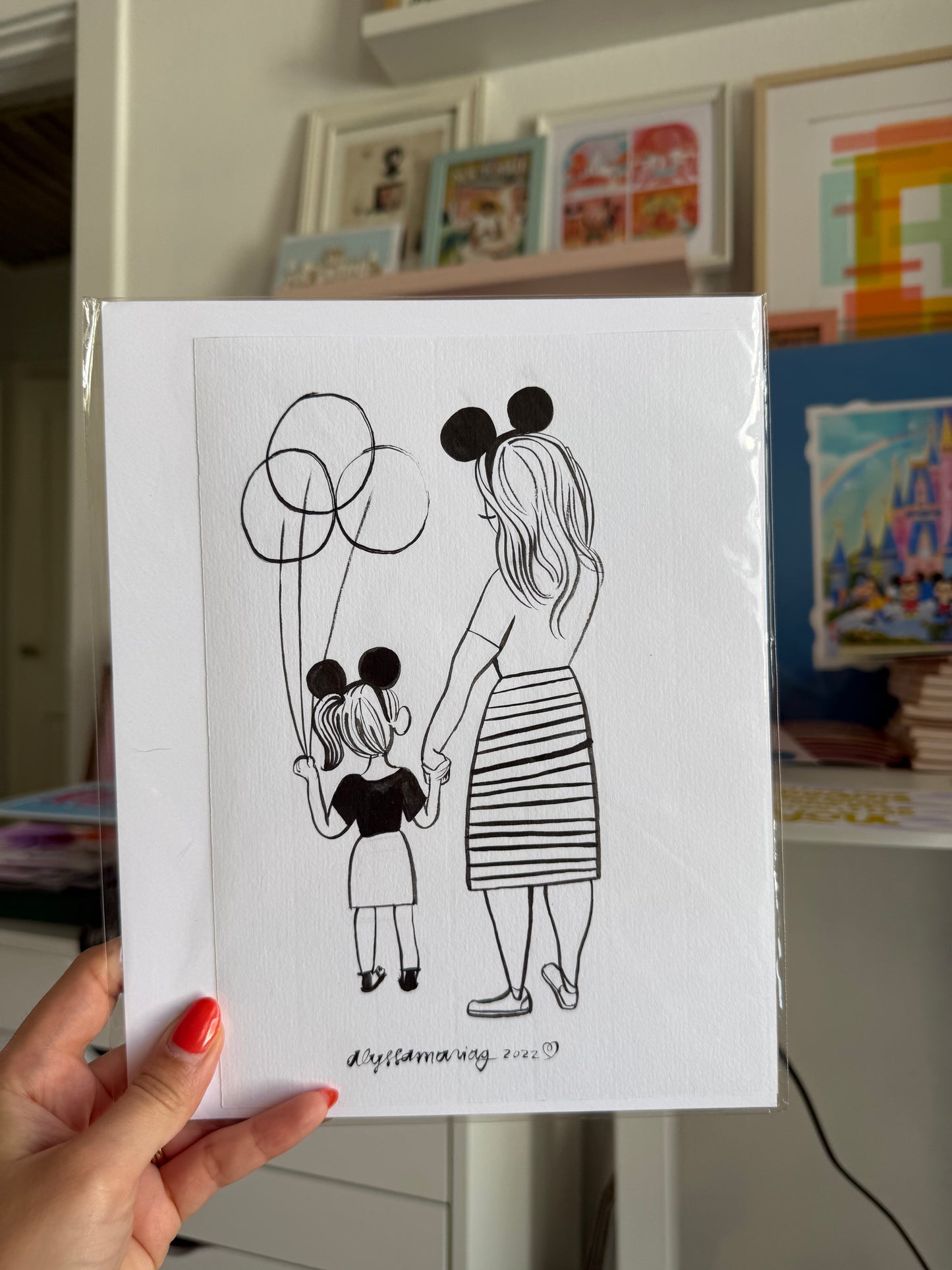 Mama and Mini: Original Ink Paintings