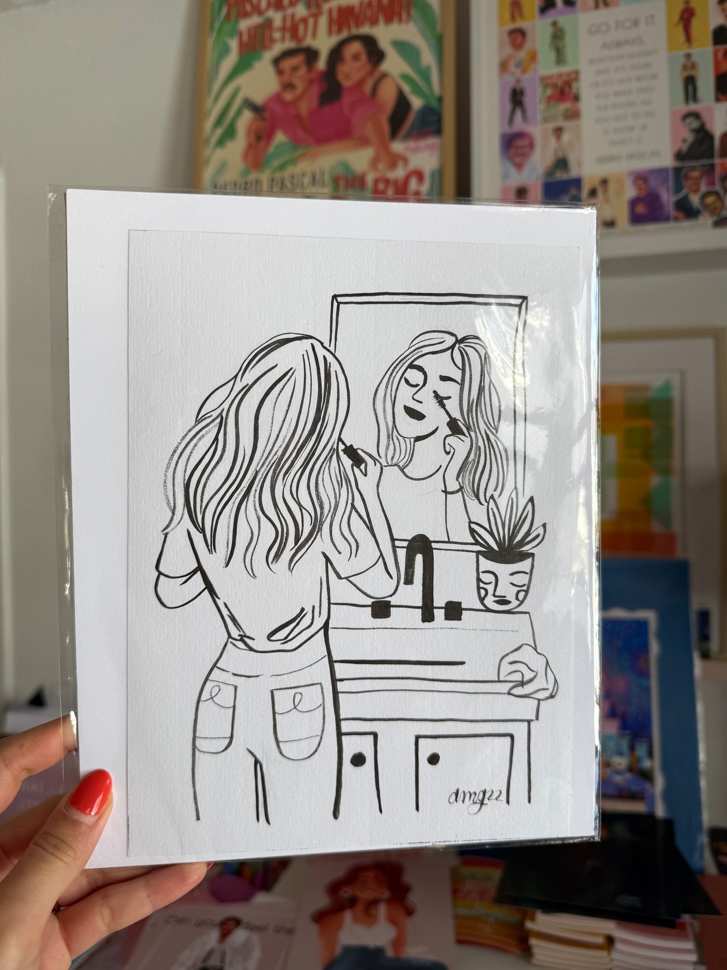 Mama and Mini: Original Ink Paintings