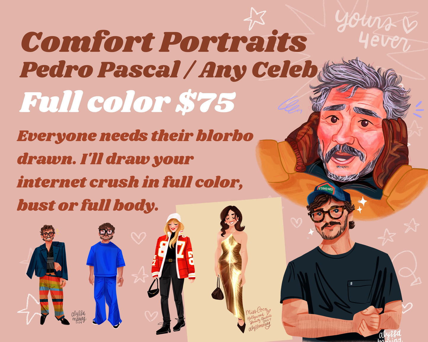Pedro Pascal or Comfort Character Commission! | Digital Download
