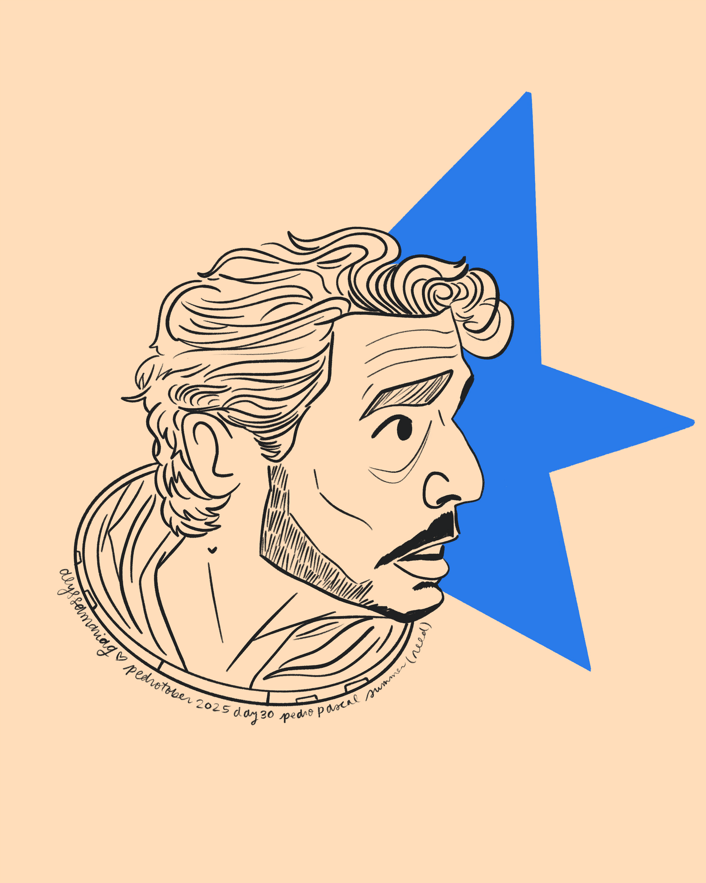 Pedrotober 2025: Pedro Pascal Summer (Reed Only) Print