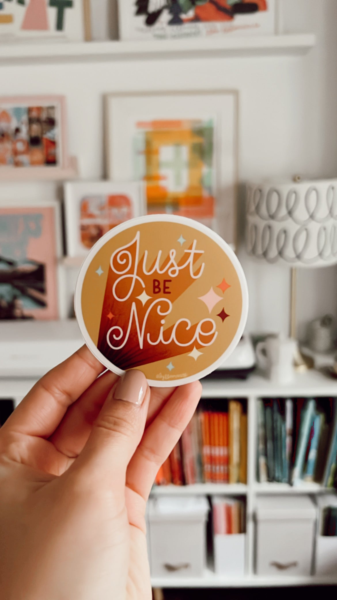 Just Be Nice 3x3" Round Diecut Sticker