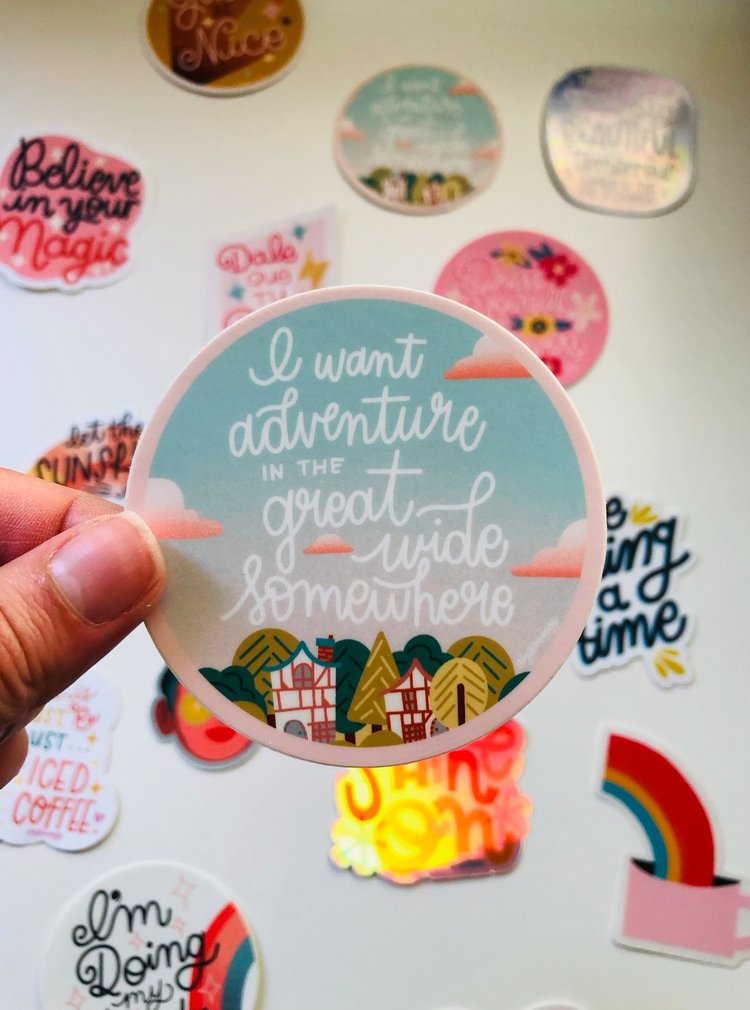 I Want Adventure in the Great Wide Somewhere 3x3" Round Diecut Sticker