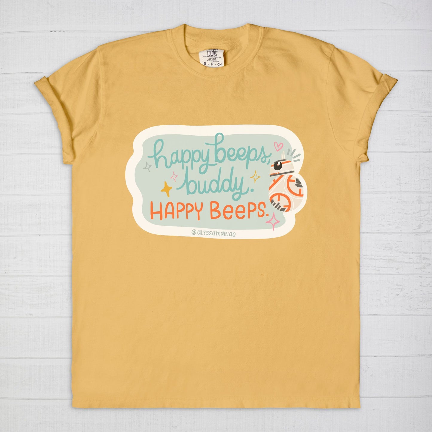 Happy Beeps, Buddy! Black Comfort Colors Tee, Hollywood Studios Park Day Tee