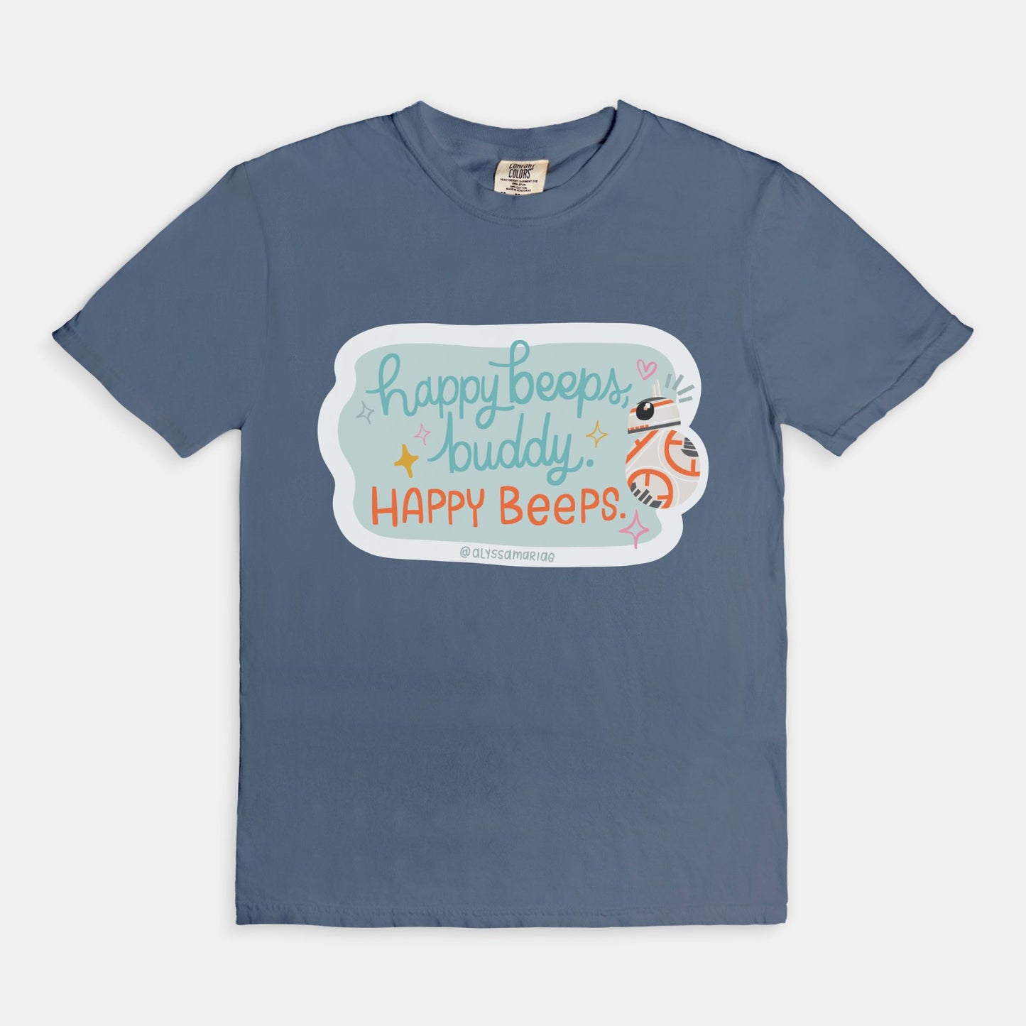 Happy Beeps, Buddy! Black Comfort Colors Tee, Hollywood Studios Park Day Tee