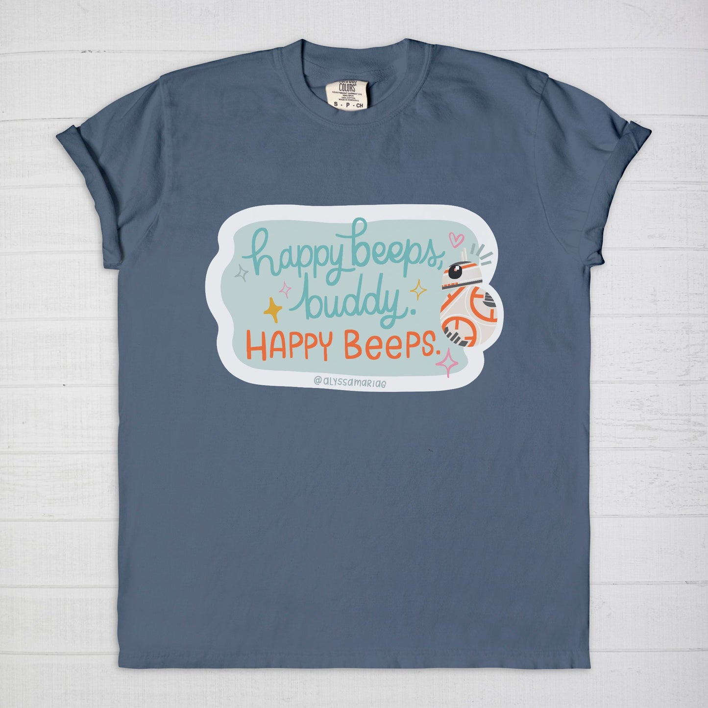 Happy Beeps, Buddy! Black Comfort Colors Tee, Hollywood Studios Park Day Tee