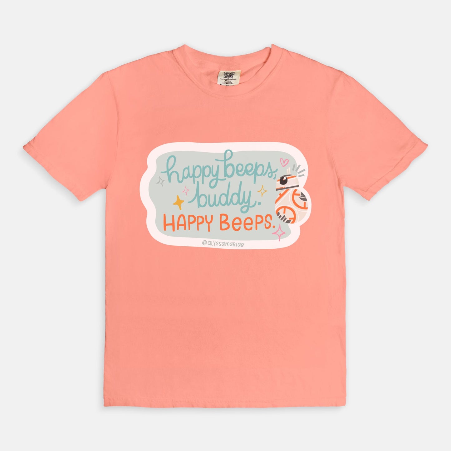 Happy Beeps, Buddy! Black Comfort Colors Tee, Hollywood Studios Park Day Tee