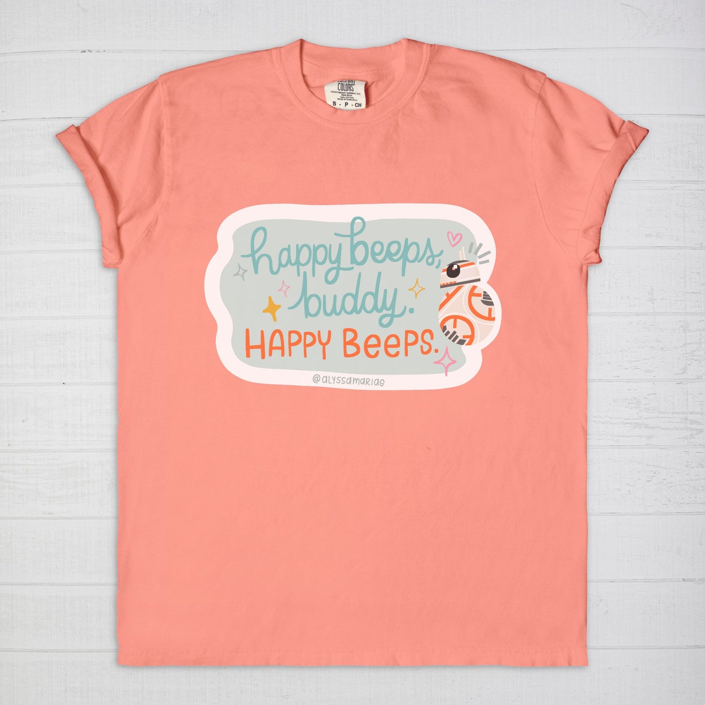 Happy Beeps, Buddy! Black Comfort Colors Tee, Hollywood Studios Park Day Tee