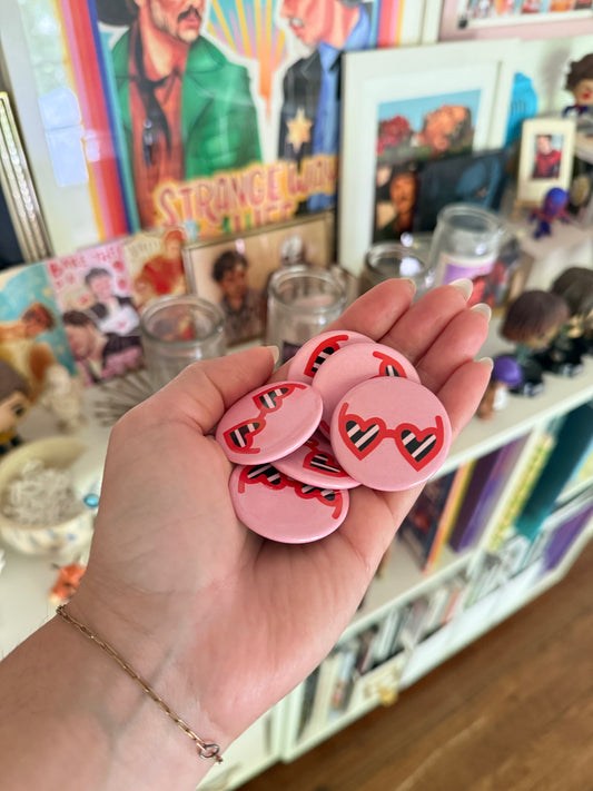 Heart Eyes 1.5" Button Pin