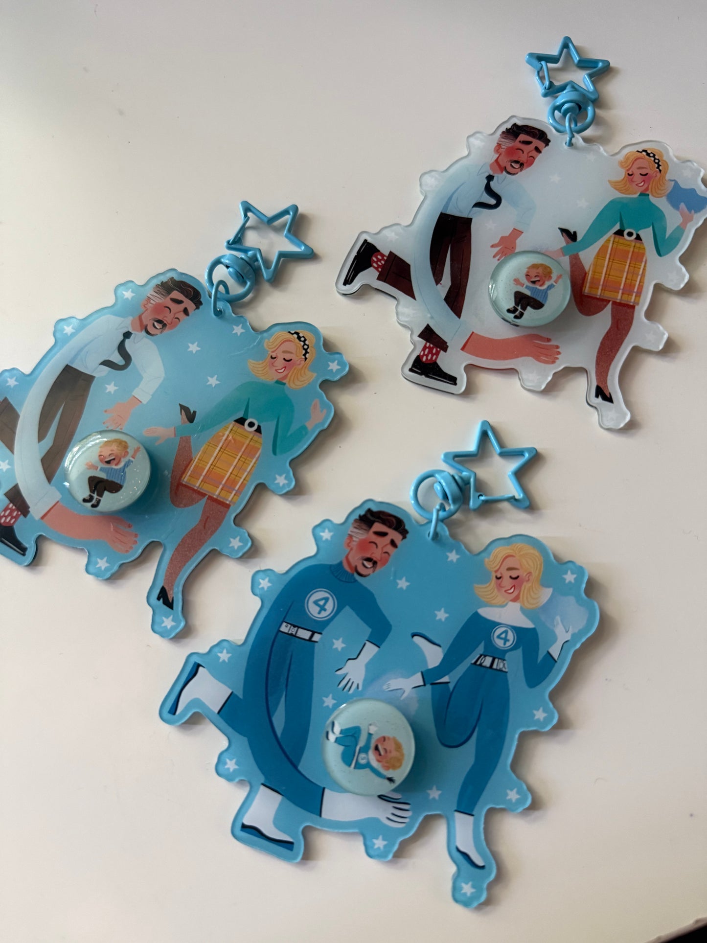 New: F4 Family SPINNER Keychain! (Version 3)