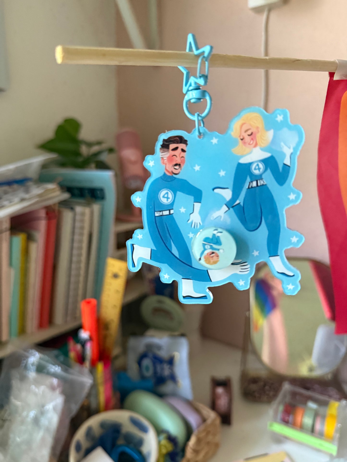 New: F4 Family SPINNER Keychain! (Version 3)