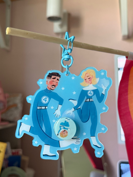 New: F4 Family SPINNER Keychain! (Version 3)