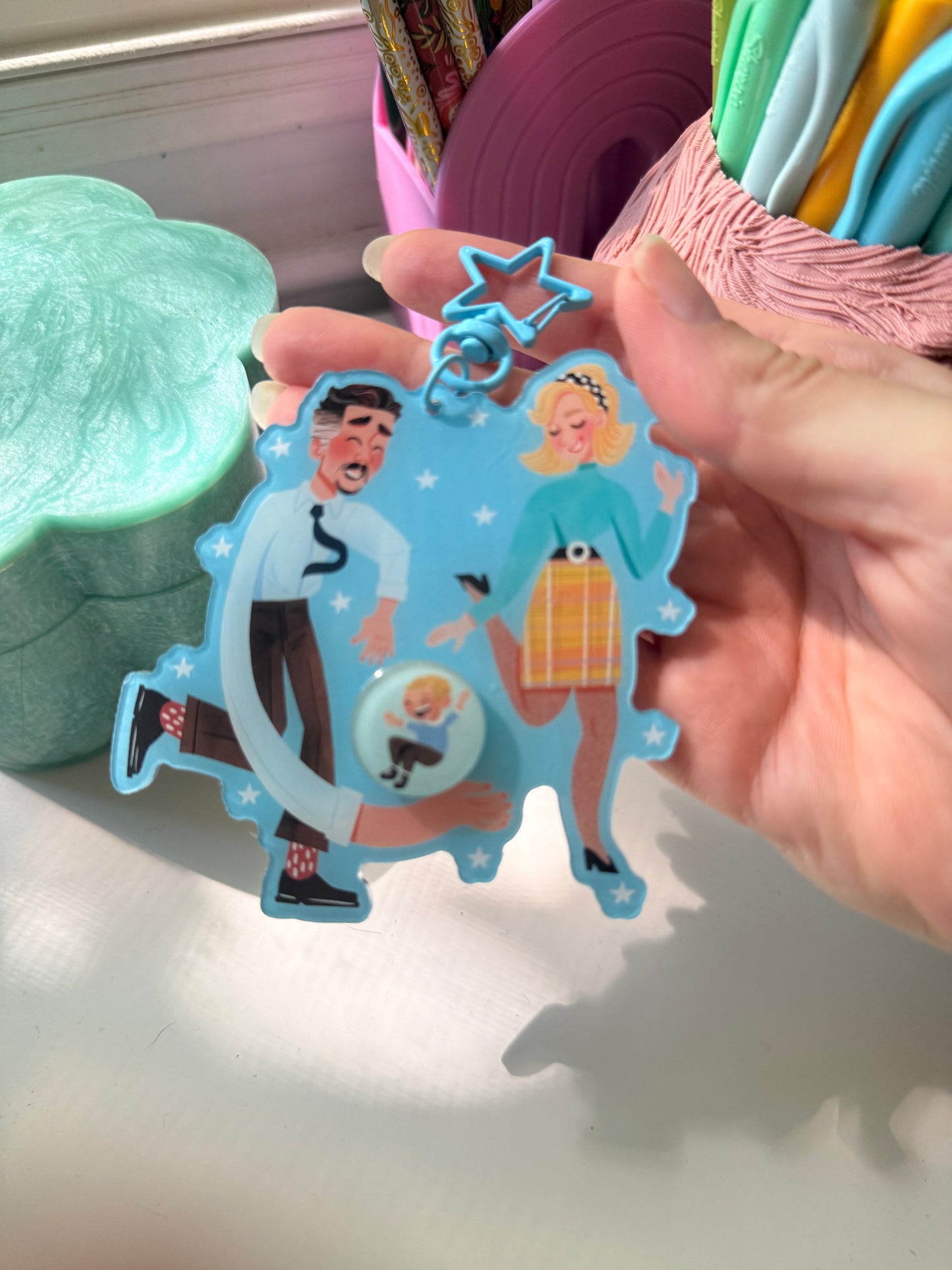 New: F4 Family SPINNER Keychain! (Version 2)