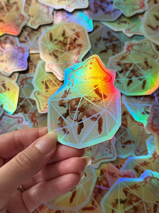 Savior of the Universe Diecut Sticker ⊹ ࣪ ˖ HOLOGRAPHIC! ⊹ ࣪ ˖