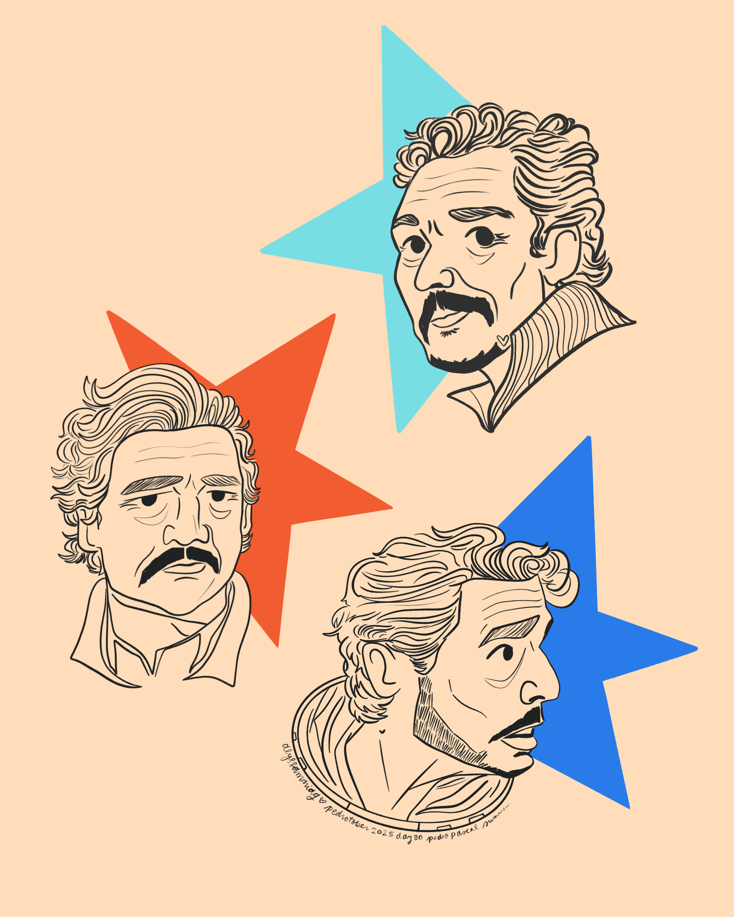 Pedrotober 2025: Pedro Pascal Summer Print (All 3!)