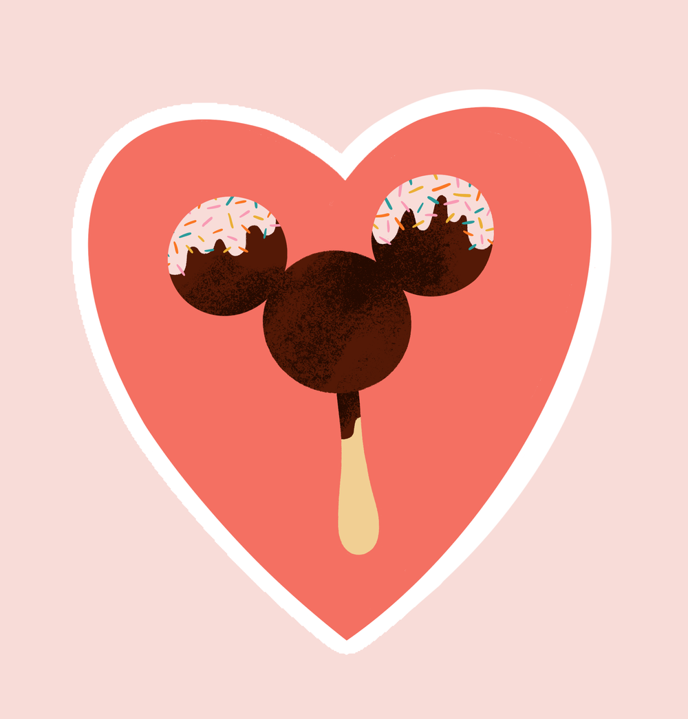 Mickey Ice Cream 3x3" Diecut Sticker