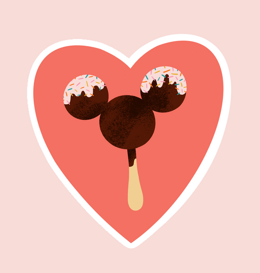Mickey Ice Cream 3x3" Diecut Sticker