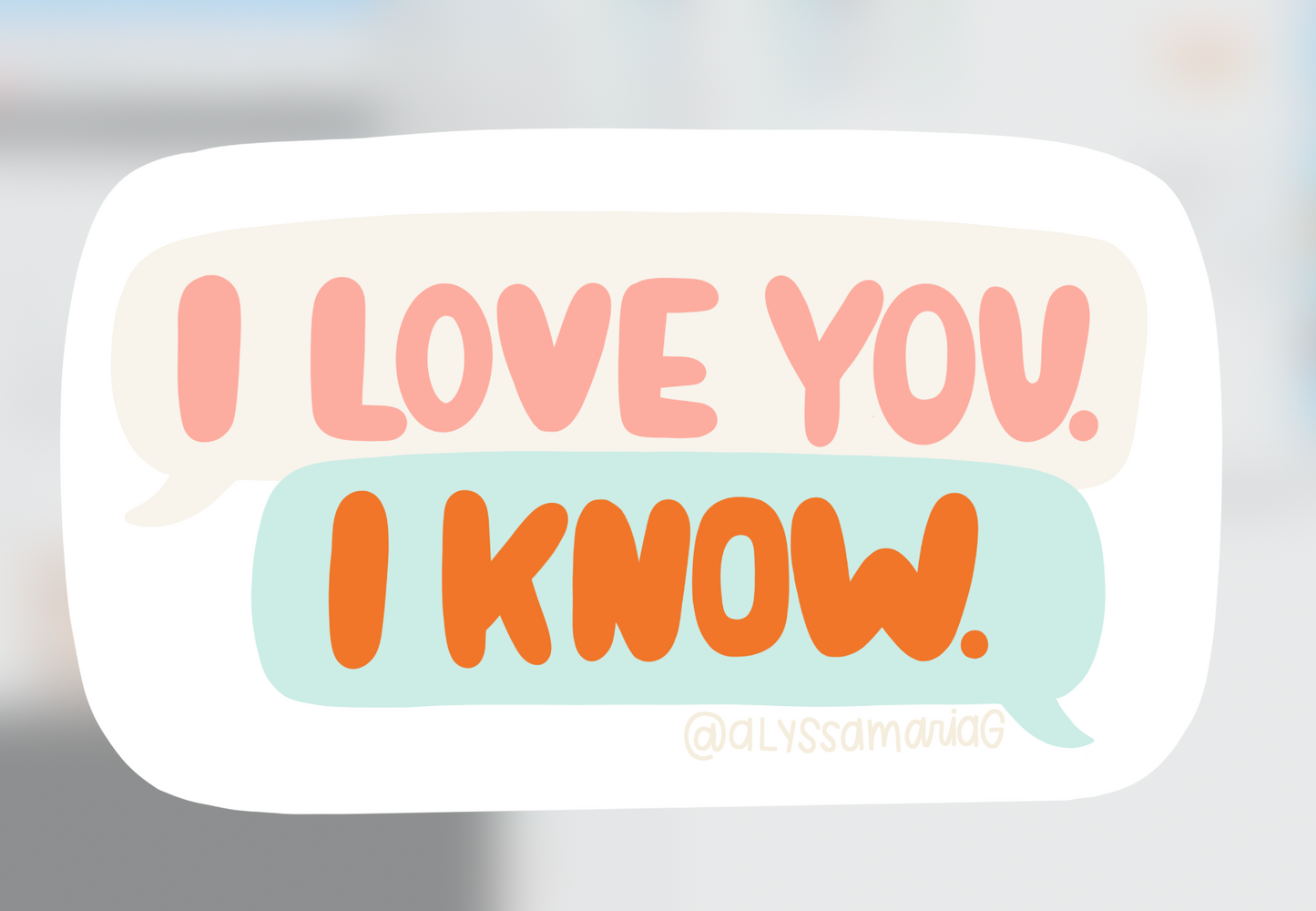 I love you. I know. Star Wars Inspired Clear 3x2" Diecut Sticker