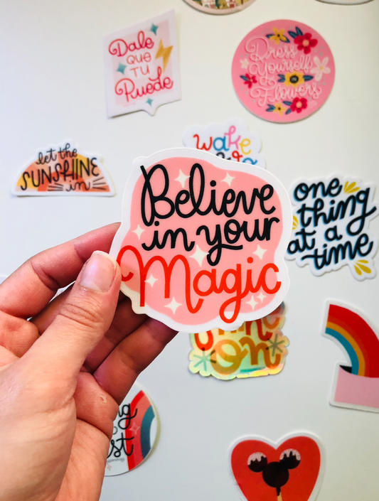 1 LEFT | Believe in Your Magic Clear 3x3" Diecut Sticker